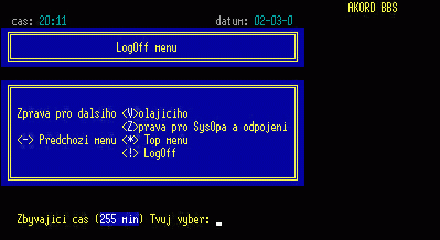 LogOff Menu